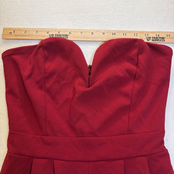 LOVE CHESLEY Strapless Hi Waist Tapered Jumpsuit Womens Small Red/retroglam EUC - Picture 5 of 6